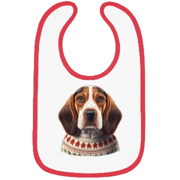 Discover Festive English Coonhound in a Christmas Sweater Bibs