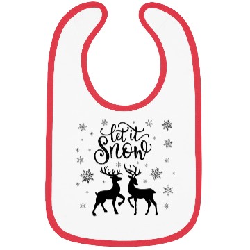 Discover Let it snow with deer and snowflakes Bibs