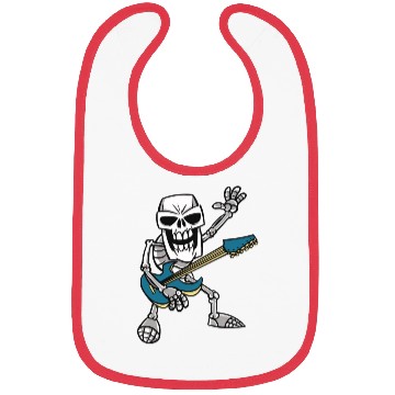 Discover Rock & Roll Skeleton Guitar Music Lover Rockstar Bibs