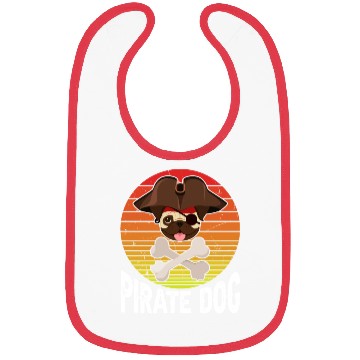 Discover Pug Pirate Dog Bibs