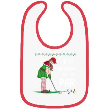 Discover Golf Elf Pun Golfer Christmas Golfing Bibs