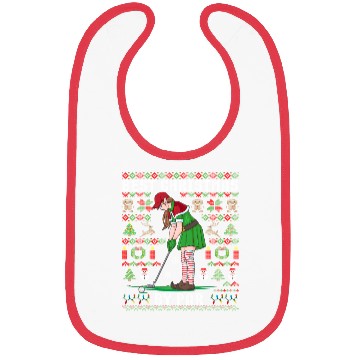Discover Golf Elf Pun Golfer Ugly Christmas Golfing Bibs
