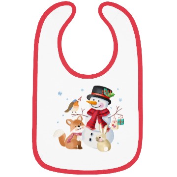 Discover Snowman with fox, rabbit and robin Bibs