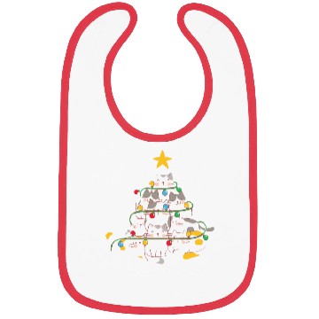 Discover Meowy And Bright Christmas Tree Lights Funny Meowy Bibs