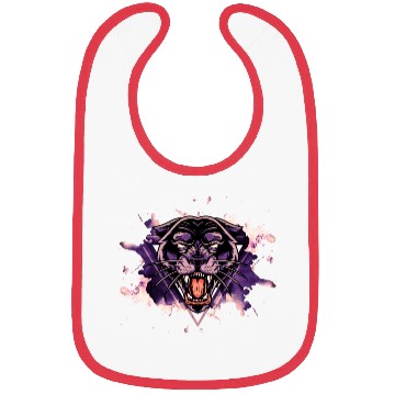 Discover Panther Panter Purple Black Splash Predator Animal Bibs