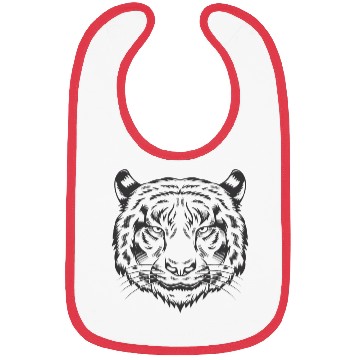 Discover Tiger face black & white Bibs