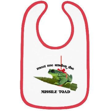 Discover Meet me under the missile toad – mistletoe pun Bibs