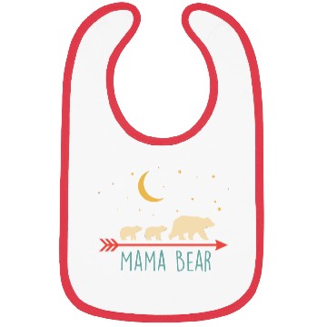 Discover Retro Mama Bear With 2 Cubs Bibs