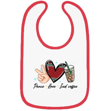 Discover peace love iced coffee Bibs