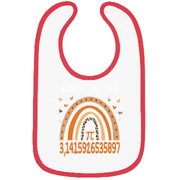Discover Happy Pi Day Mathematic Math Leopard Rainbow Bibs