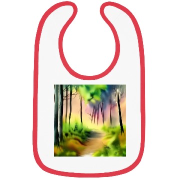 Discover Water color green forest Bibs