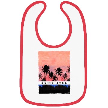 Discover Saint John Caribbean Vacation Souvenir Beach Palm Bibs