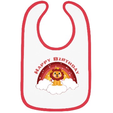 Discover Happy Birthday Rainbow Lion Clouds Star Gift Idea Bibs