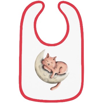 Discover cute cat on the moon digital art |cat lovers Bibs