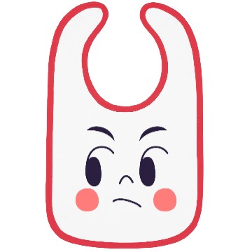 Discover jaded expression of cartoon emotion face Bibs