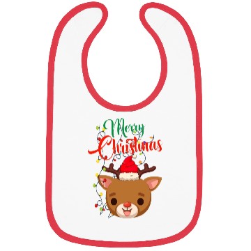 Discover merry christmas funny deer Bibs