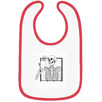 Discover Skeleton Drinking Coffee Medical Student Bibs