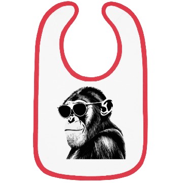 Discover Chimpanzee with sunglasses Bibs