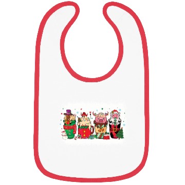 Discover Christmas Coffee Cup Bleached Bibs