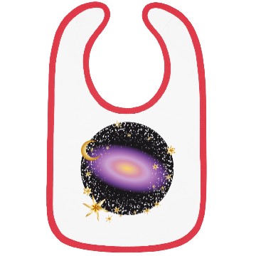 Discover glowing violet galaxy with moon and stars Bibs