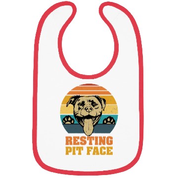 Discover Pitbull Resting Pit Face Vintage Bibs