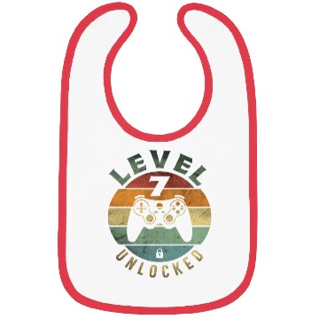 Discover Level 7 Unlocked Funny Video Gamer 7th Birthday Bibs