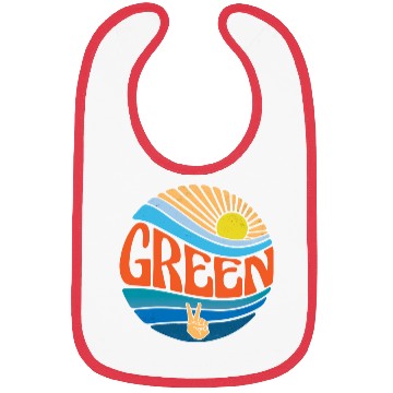 Discover Green Bibs Vintage Sunset Green Groovy Tie Dye
