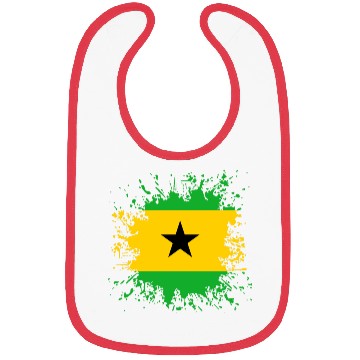 Discover Sao Tome And Principe Flag Paint Splatter Bibs