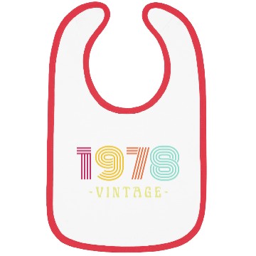 Discover Neon Rainbow Retro Birthday Year Vintage 1978 Bibs