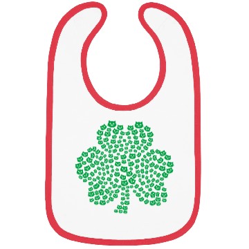 Discover Womens cats Icon white Shamrock St. Patrick's Day Bibs