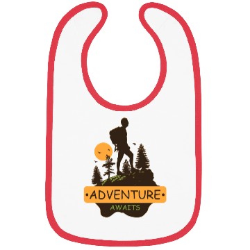 Discover Adventure awaits print brown Bibs