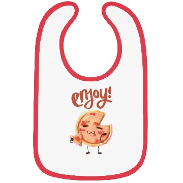 Discover Enjoy funny pizza sticker , stimulate , pastries Bibs