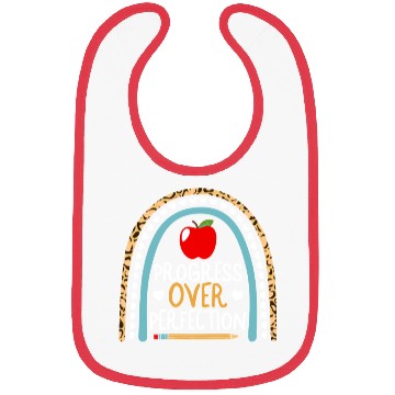 Discover Progress Over Perfection Leopard Inspirational Bibs
