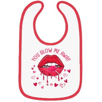 Discover You Blow Me Away Lip Heart Lollipop Valentines Day Bibs