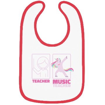 Discover Music Teacher Unicorn Bibs