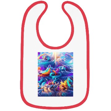 Discover Colorful ocean waves art Bibs