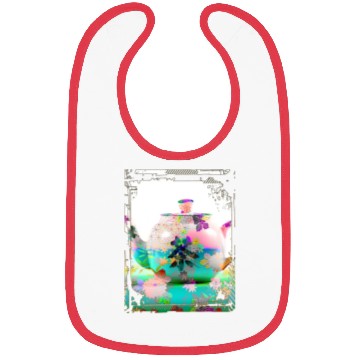 Discover Japan Tea Pot Floral Pattern Chrysanthemum Cherry Bibs