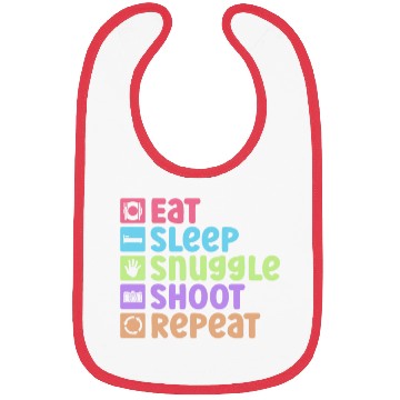 Discover Eat Sleep Snuggle Shoot Repeat - Newborn Bibs