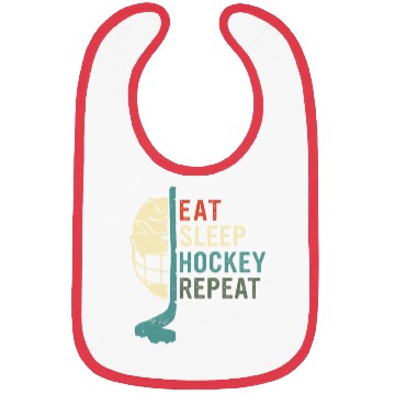 Discover Eat Sleep Hockey Repeat Bibs