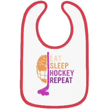 Discover Eat Sleep Hockey Repeat Bibs