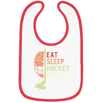 Discover Eat Sleep Hockey Repeat Bibs