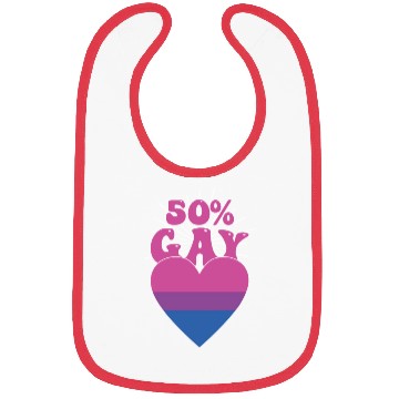 Discover 50% Gay Bisexual Pride Flag Heart LGBTQ Bibs