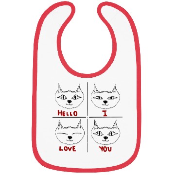 Discover Hello I Love You cat Bibs