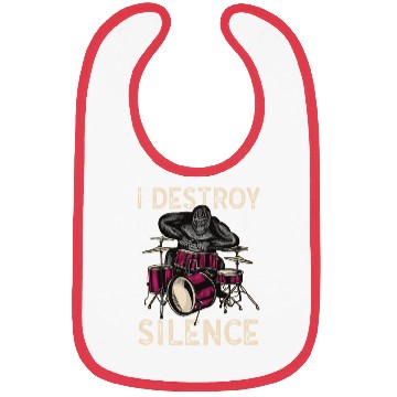 Discover I Destroy Silence Drummer Band Music Beat Drum Bibs