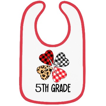 Discover valentines day leopard 5th grade teacher clover Bibs
