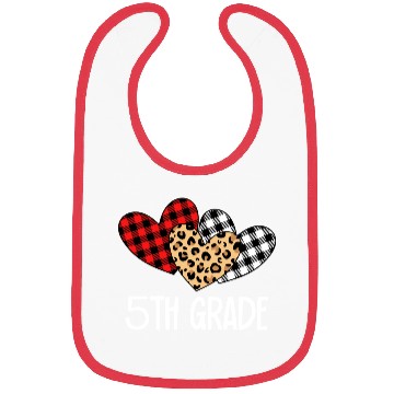 Discover Valentines Day Leopard 5th Grade Teacher Plaid. Bibs