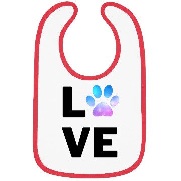 Discover Cute Paw Print Dog Love Bibs