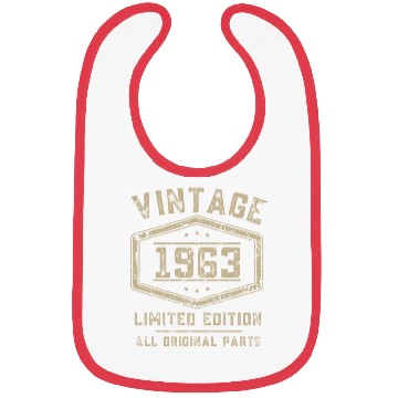 Discover 60 Years Vintage 1963 Retro 60th Birthday Bibs