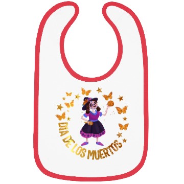 Discover Dia De Los Muertos Bibs, Girl Sugar Skeleton
