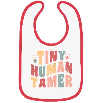 Discover tiny human tamer, Funny Retro Teacher Bibs